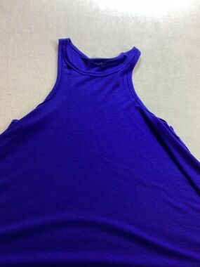 Free People Electric Blue Ribbed High-Neck Tank